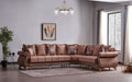 Karizma Living Room Sectional, Brown - Home And Beyond