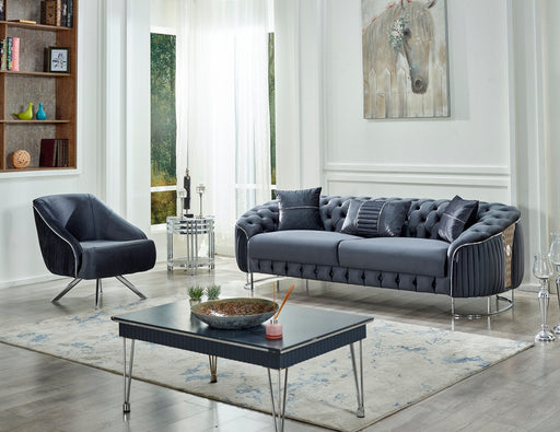 Lucas Living Room Armchair, Dark Grey - Home And Beyond
