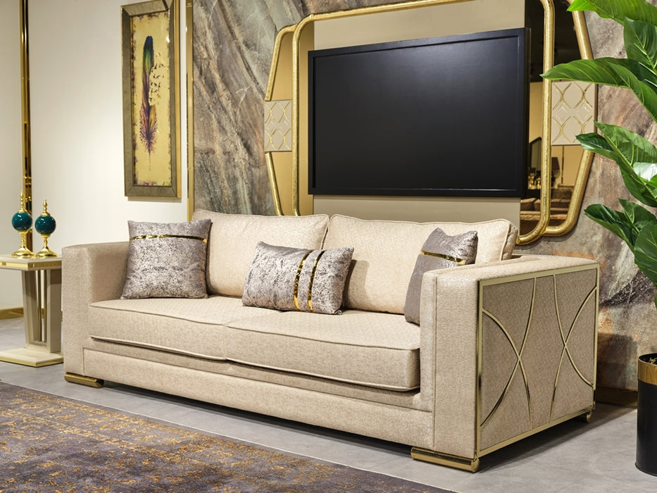 Napoli 3 Seat Sofa, Cream - Home And Beyond