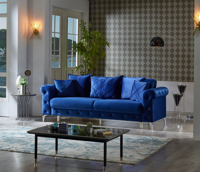 Riva 3 Seat Sofa, Dark Blue - Home And Beyond