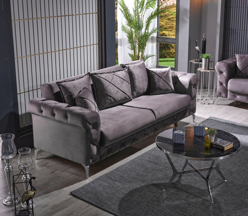Riva 3 Seat Sofa, Grey - Home And Beyond