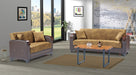 Senem Convertible Sleeper Loveseat, Light Brown - Home And Beyond