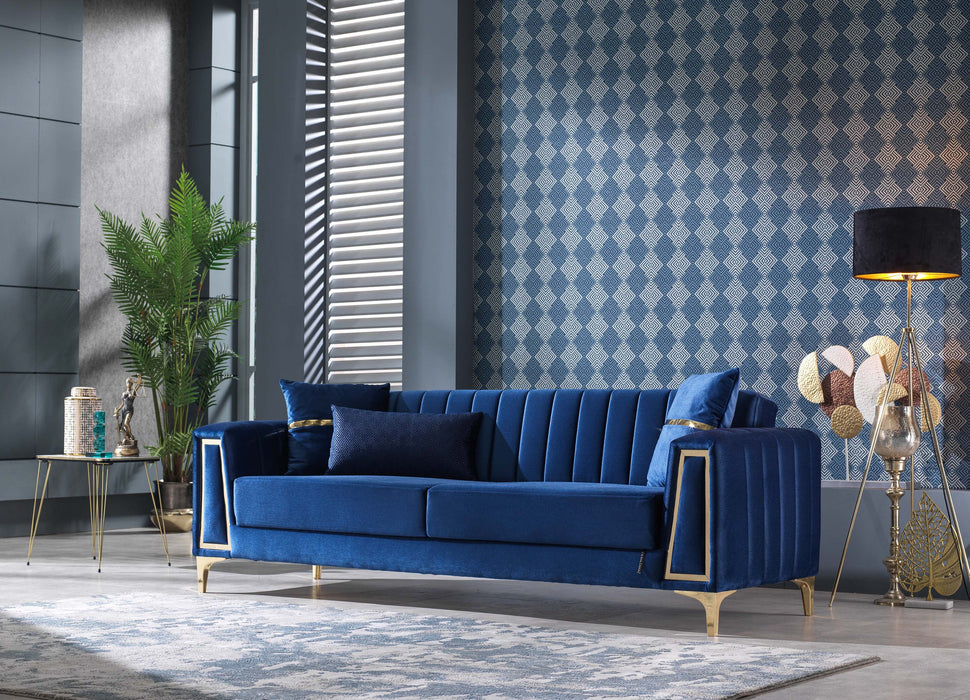 Toledo 3 Seat Sofa, Navy Blue - Home And Beyond
